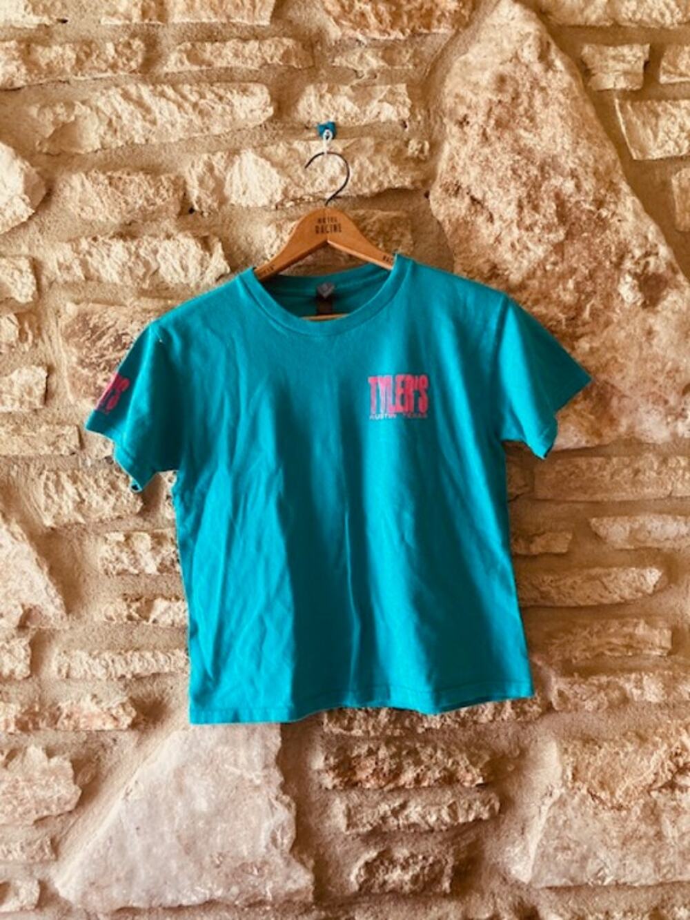 TYLER'S Girl's Blue/Pink/Yellow AUSTIN TX Track Tee - M